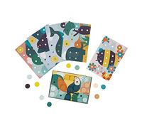 Janod - I Miei Primi Mosaici in Legno - Giocattolo Multisensoriale - 6 Cartoline Forate e 38 Chiodini in Legno - Apprendimento dei Colori e Manualità - Vernice ad Acqua - Dai 2 Anni, J08277