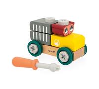 Janod Veicolo da Assemblare Orso Brico'Kids Costruzione per Bambini-24 Accessori + 1 Utensile-Gioco di Imitazione-Sviluppa la Manualità e la creatività-dai 24 Mesi, J06458, Multicolore