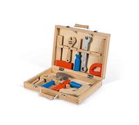 Janod - Brico'Kids Kit Attrezzi (Legno), Utensili in Legno per Fai Da Te per Bambini, Gioco Di Imitazione, 9 Accessori Inclusi - Da 3 Anni in su, J06481