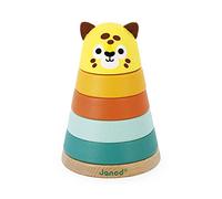 Janod - Impilabile Giaguaro Tropik - Giocattolo Multisensoriale in Legno - 5 Pezzi da Impilare - Gioco Educativo Abilità Fino-Motorie - Certificato FSC - Vernice ad Acqua - Da 1 Anno, J08261