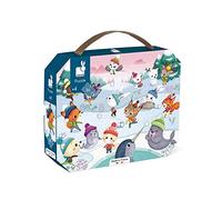 Janod - Puzzle Bambini 36 Pezzi, Battaglia Palle di Neve - Gioco Educativo Abilità Motorie e Concentrazione - Valigetta con Manico - Prodotto in Francia - Certificazione FSC - Da 4 Anni in Su, J02647