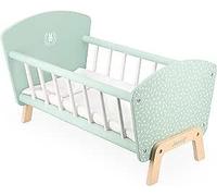 Janod - Culla Zen in Legno FSC - Giocattolo di Imitazione - Culla per Bambole con Cuscino e Copertina - Accessorio per Bambole - Dai 3 Anni, J05902
