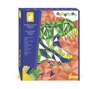 Janod - Kit Mosaico Dinosauri - Mysterix - Attività Creative per Bambini - 2 Quadretti da Realizzare - Adesivi in Gommapiuma - Capacità Fino-Motorie e Concentrazione - Dai 7 Anni, J07973