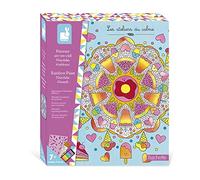 Janod - Kit Pittura Arcobaleno Mandala - Les Ateliers du Calme - Attività Creative per Bambini - 4 Quadretti da Realizzare - Capacità Fino-Motorie e Concentrazione - Dai 7 Anni, J07992