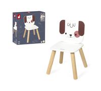 Janod - La mia Prima Sedia per Bambini in Legno dai 18 Mesi - Tema Cane - Appositamente progettata per i Bambini - Dimensioni 32x32x47cm - dai 18 Mesi