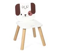 Janod - La mia Prima Sedia per Bambini in Legno dai 18 Mesi - Tema Cane - Appositamente progettata per i Bambini - Dimensioni 32x32x47cm - dai 18 Mesi