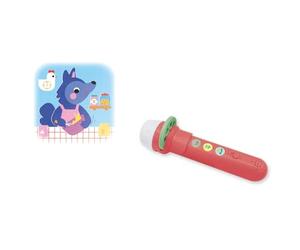 Janod - Lampada sonora Meravigliosa - Lupo Egli è? - Storia per bambini - Lampada per bambini disponibile in 4 universo - Scatola per storia per bambini evolutiva - Attività per bambini da 3 anni in