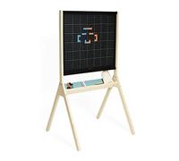 Janod - Lavagna Magnetica Due Lati Classica - 20 Magneti, 3 Gessetti, 1 Cancellino, 1 Astuccio - 1 Lato Magnetico a Quadretti - dai 3 Anni, J09638