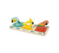 Janod - Le Mie Prime Forme Tropik - Giocattolo Educativo Multisensoriale in Legno - Forme e Colori - 9 Forme da Incastrare - Certificato FSC - Vernice ad Acqua - Da 1 Anno, J08266
