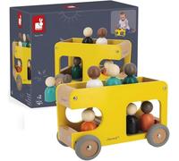 JANOD Legno Scuola Bus Push Along Nuovo IN Scatola 2+