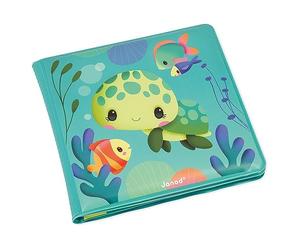 Janod - Libro da Bagno Magico - Tartarughe Marine - 8 Pagine Illustrate - Inchiostro Magico - Gioco da Bagno - Multisensoriale - dai 10 Mesi, J04721