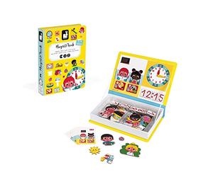 Janod - Magnéti' Book “Apprendo l’Ora”, Gioco Educativo Magnetico 50 Pezzi - Apprendimento Motricità Fine e Immaginazione - da 3 Anni in su, J02724