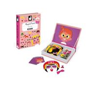 Janod - Magneti'Book Crazy Faces Ragazza - Gioco Educativo Magnetico 55 Pezzi - A Partire dai 3 Anni, J02717