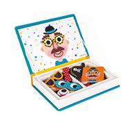 Janod - Magneti'Book Crazy Faces Ragazzo - Gioco Educativo Magnetico 70 Pezzi - A Partire dai 3 Anni, J02716