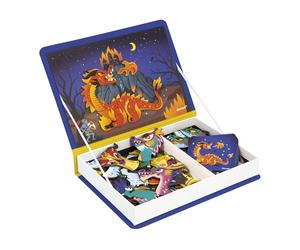 Janod Magnéti'Book Dragons, Gioco Magnetico educativo 53 magneti + 10 Modelli, Giocattolo per Bambini in Cartone FSC, Sviluppa la destrezza e l'immaginazione, da 3 Anni, J02527