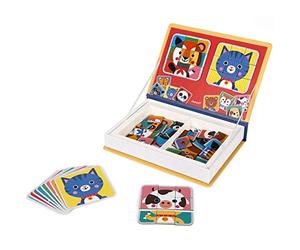 Janod - Magnetibook Mix & Match - Gioco Educativo Magnetico Sul Tema Degli Animali - 72 Pezzi Calamitati - Da 3 a 8 Anni, J02587