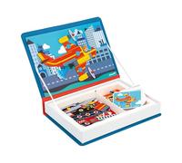 Janod - Magnéti'Book Pompieri - Gioco Educativo Magnetico 60 Calamite + 18 Modelli - Giocattolo per Bambini in Cartone FSC - Sviluppa la Manualità e la creatività - dai 3 Anni