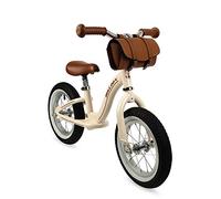 Janod - Metal Balance Bike - Vintage Retro Look - Learning Balance and Independence - Adjustable Saddle, Inflatable Tires - Bag Included - Beige Color - For children from the Age of 3, J03294