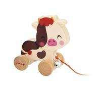 Janod Mucca da Passeggio in Legno con Campanellino-Giocattolo da Tirare e Spingere-Allenamento motorio e dell'immaginazione-Cordoncino di 50 cm Adatto a Mani Piccole-da 12 Mesi, J03324