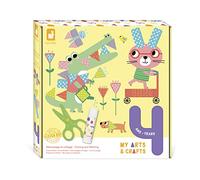 Janod - My Arts & Crafts - Dai 4 Anni - Kit Découpage e Collage - 4 Quadretti - Kit Attività Creative Bambini - Abilità Fino-Motorie e Concentrazione - J07743