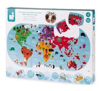 Janod Bagno Explorers Mappa Del Mondo Puzzle Tempo Giocattolo Bambini Pedagogico