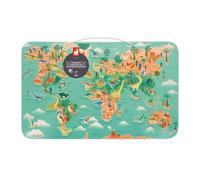 Janod- Planisphère Magnétique Dino Planisfero Dinosauri-50 Dinosauri Magnetici + 1 Tabellone + 1 Poster Modello-Gioco Educativo per Bambini-dai 7 Anni, J05836, Multicolore