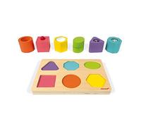 Janod Wood Shapes and Sound attività giocattolo a incastro 12 m+ 6 pz