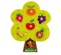 Janod - Puzzle Albero Goloso - 6 Pezzi + 1 Tabellone - Gioco Didattico in Legno - Gioco Formativo, Sviluppare la Memoria - Da 18 Mesi in Su, J07061