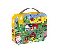 Janod - Puzzle Bambini 24 Pezzi, Fattoria - Gioco Educativo Abilità Motorie e Concentrazione - Valigetta con Manico - Prodotto in Francia - Certificazione FSC - Da 3 Anni in Su, J02645