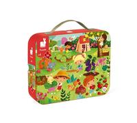 Janod - Puzzle Bambini 36 Pezzi, Giardino con Verdure - Gioco Educativo Abilità Motorie e Concentrazione - Valigetta con Manico - Prodotto in Francia - Certificazione FSC - Da 4 Anni in Su, J02648