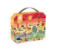 Janod - Puzzle Bambini 54 Pezzi, Riserva con Animali - Gioco Educativo Abilità Motorie e Concentrazione - Valigetta con Manico - Prodotto in Francia - Certificazione FSC - Da 5 Anni in Su, J02650