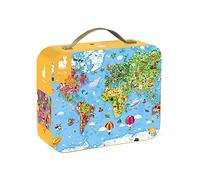 Janod - Puzzle Bambini Mondo gigante 54 Pezzi - Cartone certificato FSC - Inchiostro vegetale - Prodotto in Francia - Da 7 Anni in Su, J02549