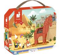 Janod 100 pezzi-Tema Antichità e Mitologia panoramico Sviluppa pazienza e concentrazione-Made in France-Puzzle per bambini dai 6 anni, J02553, Multicolore