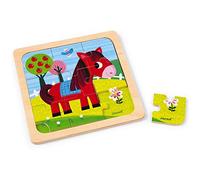 Janod - Puzzle di Legno 9 Pezzi, Cavallo Tornado, J07063