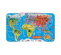Janod- Puzzle di Legno Il Mondo Magnetico, 92 Pezzi, Versione Spagnola, J05503