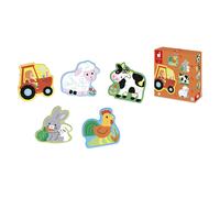 Janod - Biglietto di auguri puzzle - Biglietto regalo puzzle da 25 pezzi Road Trip - 1 puzzle da 25 pezzi + 1 biglietto + 1 busta - Per biglietti di auguri e biglietti di compleanno -3 anni+