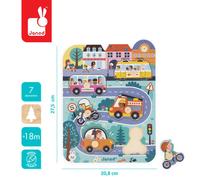 Janod - Puzzle in legno In città, 6 pezzi, 18 mesi +