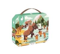 Janod - Puzzle Preistoria - Puzzle 100 Pezzi in Cartone FSC - Panorama Preistorico - Sviluppa la Pazienza e la Concentrazione - Fabbricato in Francia - Puzzle per Bambini dai 6 Anni, J02546