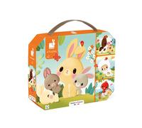 Janod - 4 Puzzle Evolutivi Animali della Fattoria - 6-9-12-16 Pezzi - Giocattoli per Bambini - Giochi Educativi - Manualità e Pazienza - Fabbricato in Francia - Dai 24 Mesi, J03319