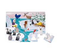 Janod - Puzzle tattile Bambini 20 Pezzi “La vita nei ghiacciai” - 7 Pezzi in Tessuto - Gioco Educativo e Sensoriale - Tattile, Sviluppo Motricità fine e Concentrazione - Da 2 anni in Su, J02773