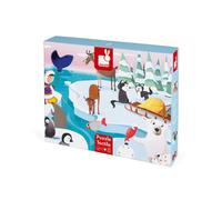 Janod - Puzzle tattile Bambini 20 Pezzi “La vita nei ghiacciai” - 7 Pezzi in Tessuto - Gioco Educativo e Sensoriale - Tattile, Sviluppo Motricità fine e Concentrazione - Da 2 anni in Su, J02773