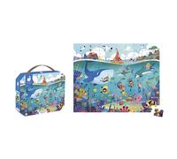 Janod - Puzzle educativo Ballerine - 100 pezzi + poster - Prodotto in Francia - Cartone FSC - Dai 6 anni - Pratica valigetta