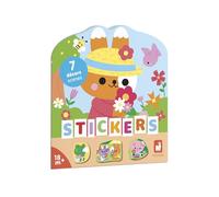 Janod Quaderno Partire da 18 Mesi-Tema Campagna-12 Decorare-8 Pagine di Adesivi riposizionabili-Tempo Libero Creativo per Bambini-Apprendimento della motricità fine, J09198
