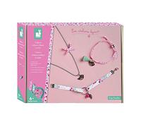 Janod - Scatola 3 Gioielli Nastri Fiori da Creare - Les Ateliers Bijoux - Kit Creativo per il Tempo Libero Dei Bambini - Sviluppo della Motricità Fine e della Creatività - Dall'Età di 6 Anni, J07928