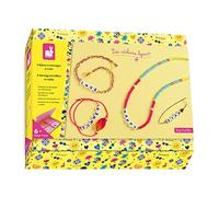 Janod - Scatola 4 Bijoux con Messaggi da Creare - Les Ateliers Bijoux - Kit Creativo per il Tempo Libero Dei Bambini - Sviluppo della Motricità Fine e della Creatività - Dall'Età di 6 Anni, J07932