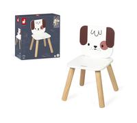 Janod - La mia Prima Sedia per Bambini in Legno dai 18 Mesi - Tema Cane - Appositamente progettata per i Bambini - Dimensioni 32x32x47cm - dai 18 Mesi