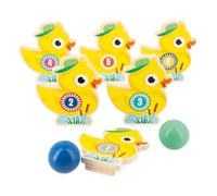 Janod - Set Birilli per Bambini Applepop - Gioco di Abilità - 6 Birilli Anatroccoli + 2 Bocce - Giocattolo in Legno FSC - Stimola la Manualità - dai 3 Anni, J03364