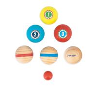Janod - Set Bocce per Bambini Applepop - Gioco di Abilità - 6 Bocce + 1 Boccino + 1 Custodia - Gioco Aria Aperta Bambini - Giocattolo in Legno FSC - dai 3 Anni, J03365