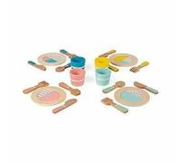 Janod - Set da Cucina in Legno 20 Pezzi Retrò - Giocattoli di Simulazione Gioco di Cucina - Sviluppo della Motricità Fine e dell'Immaginazione - A Partire da 3 Anni, J06600
