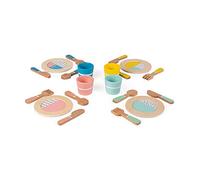 Janod - Set da Cucina in Legno 20 Pezzi Retrò - Giocattoli di Simulazione Gioco di Cucina - Sviluppo della Motricità Fine e dell'Immaginazione - A Partire da 3 Anni, J06600